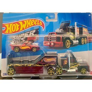 Hot Wheels Super Rigs Cre8tive Carrier Die-Cast Truck & Car Set Ages 3+